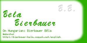 bela bierbauer business card